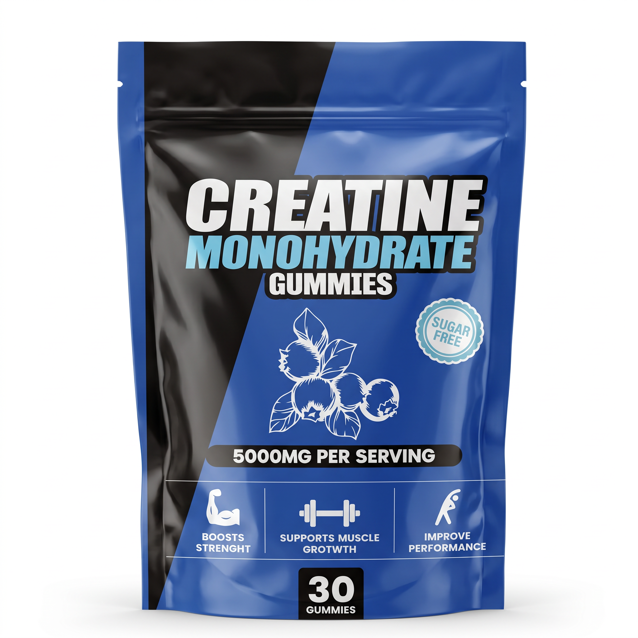 Creatine Gummies 5000mg sabor blueberry 30 unidades — vista 2