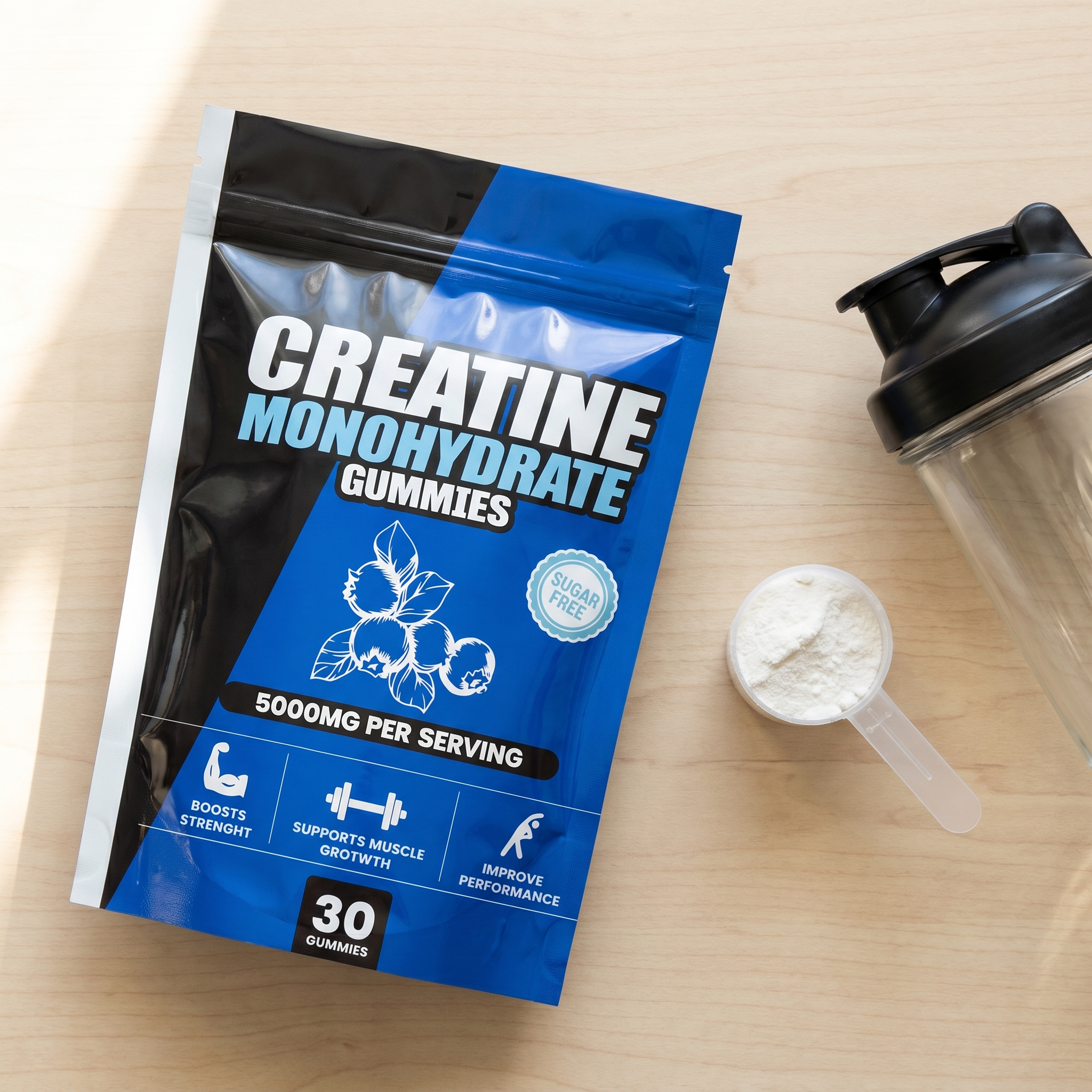 Creatine Gummies 5000mg sabor blueberry 30 unidades — vista 1
