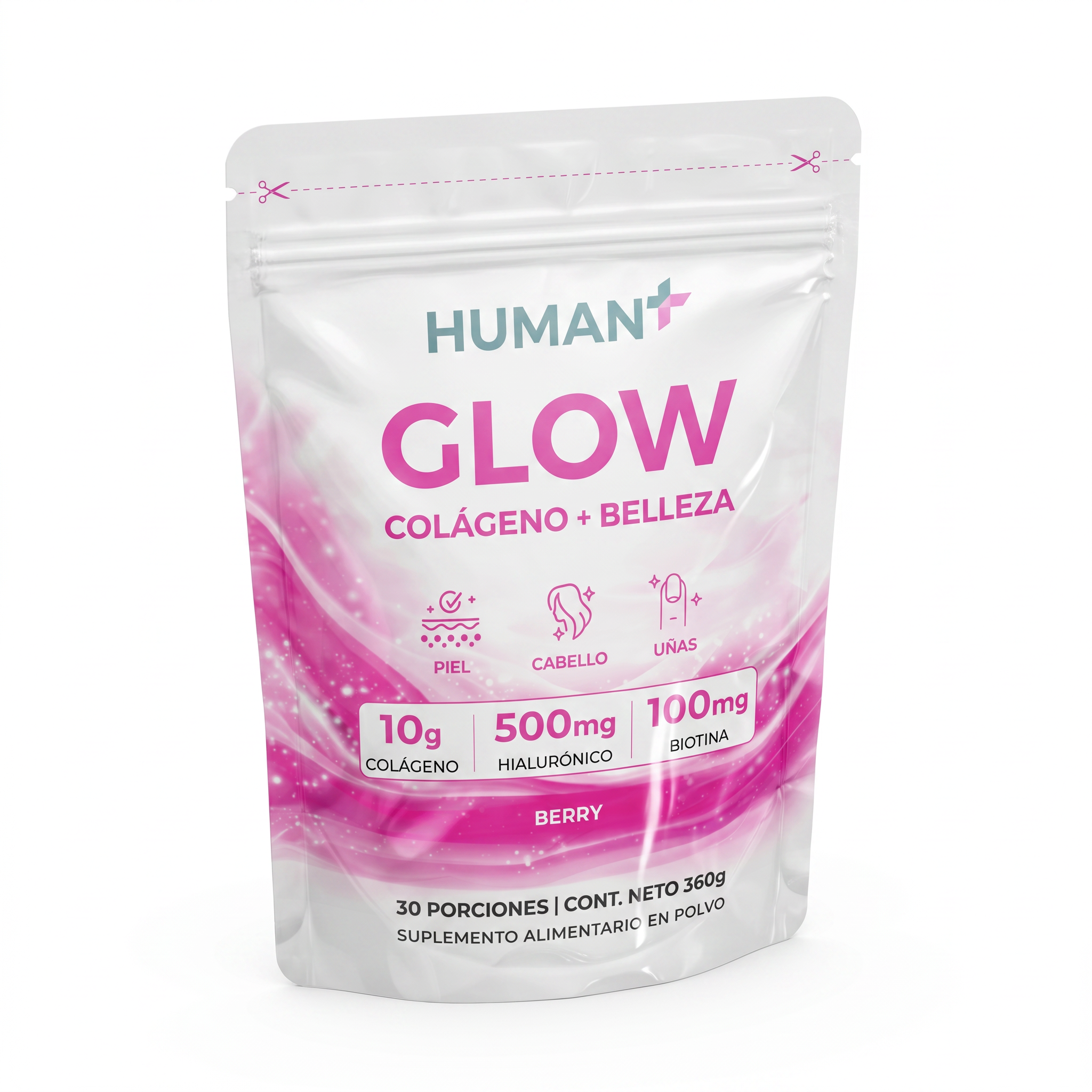 GLOW colágeno hidrolizado biotina 250g HUMAN+ — vista 6