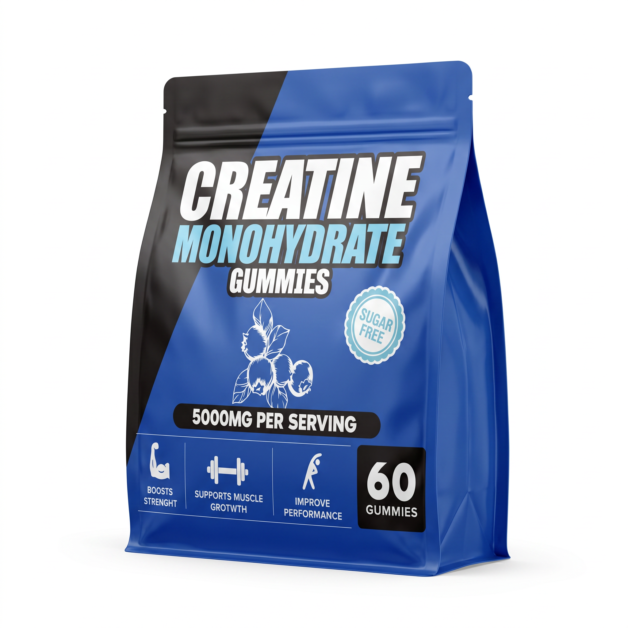Creatine Gummies 5000mg sabor blueberry 60 unidades — vista 3
