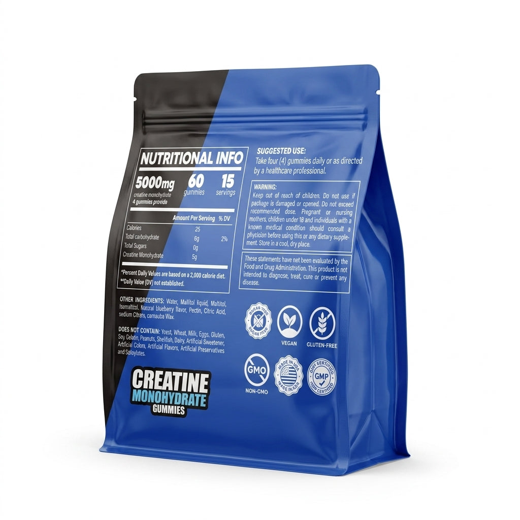 Creatine Gummies 5000mg sabor blueberry 60 unidades — vista 5