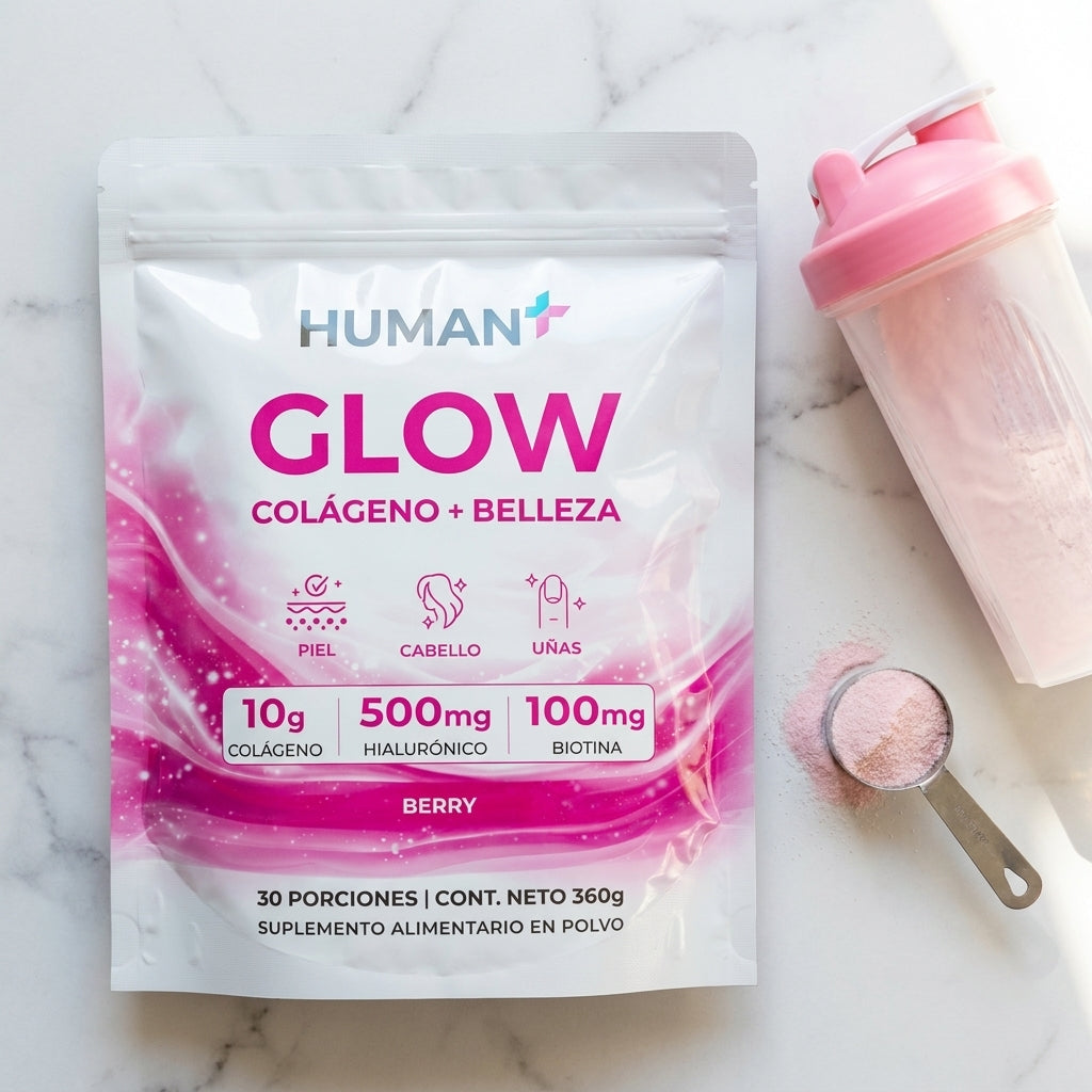 GLOW colágeno hidrolizado biotina 250g HUMAN+ — vista 1