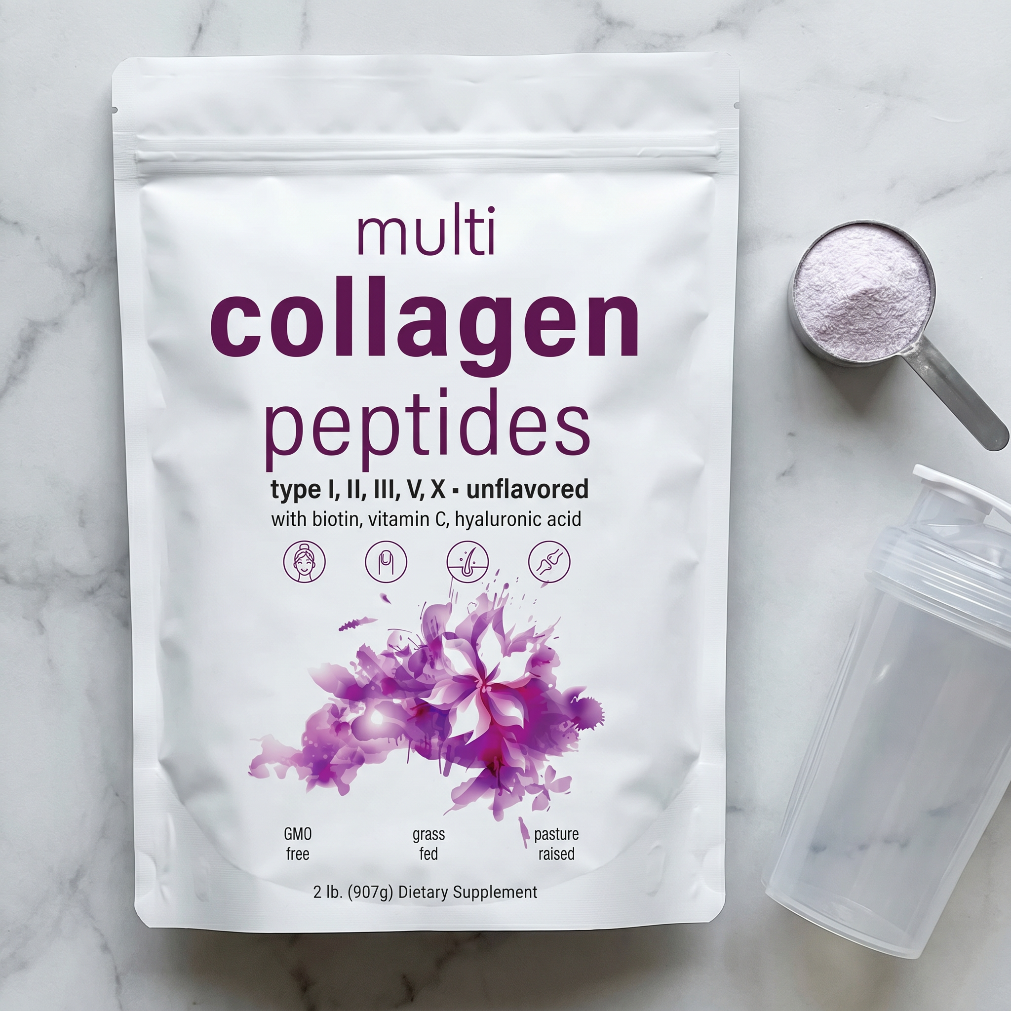 Multi Collagen Peptides 5 tipos 907g unflavored — vista 1