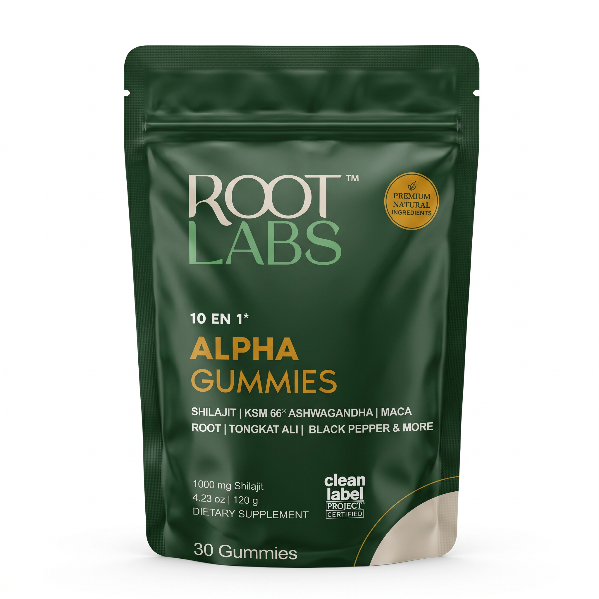 ROOT LABS Alpha Gummies 10 en 1 Shilajit Ashwagandha Maca — vista 2