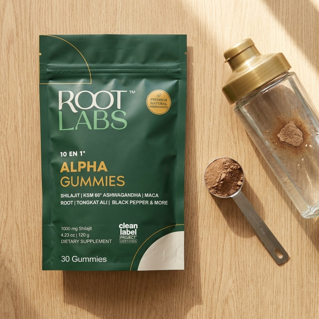 ROOT LABS Alpha Gummies 10 en 1 Shilajit Ashwagandha Maca — vista 1